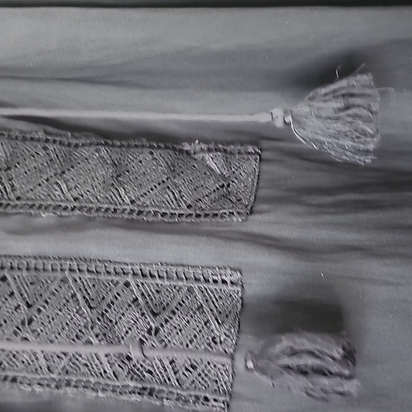 Ramy Brooke Navy blue Long Sleeve Laced Winnie Blouse Size Medium - Picture 8 of 12